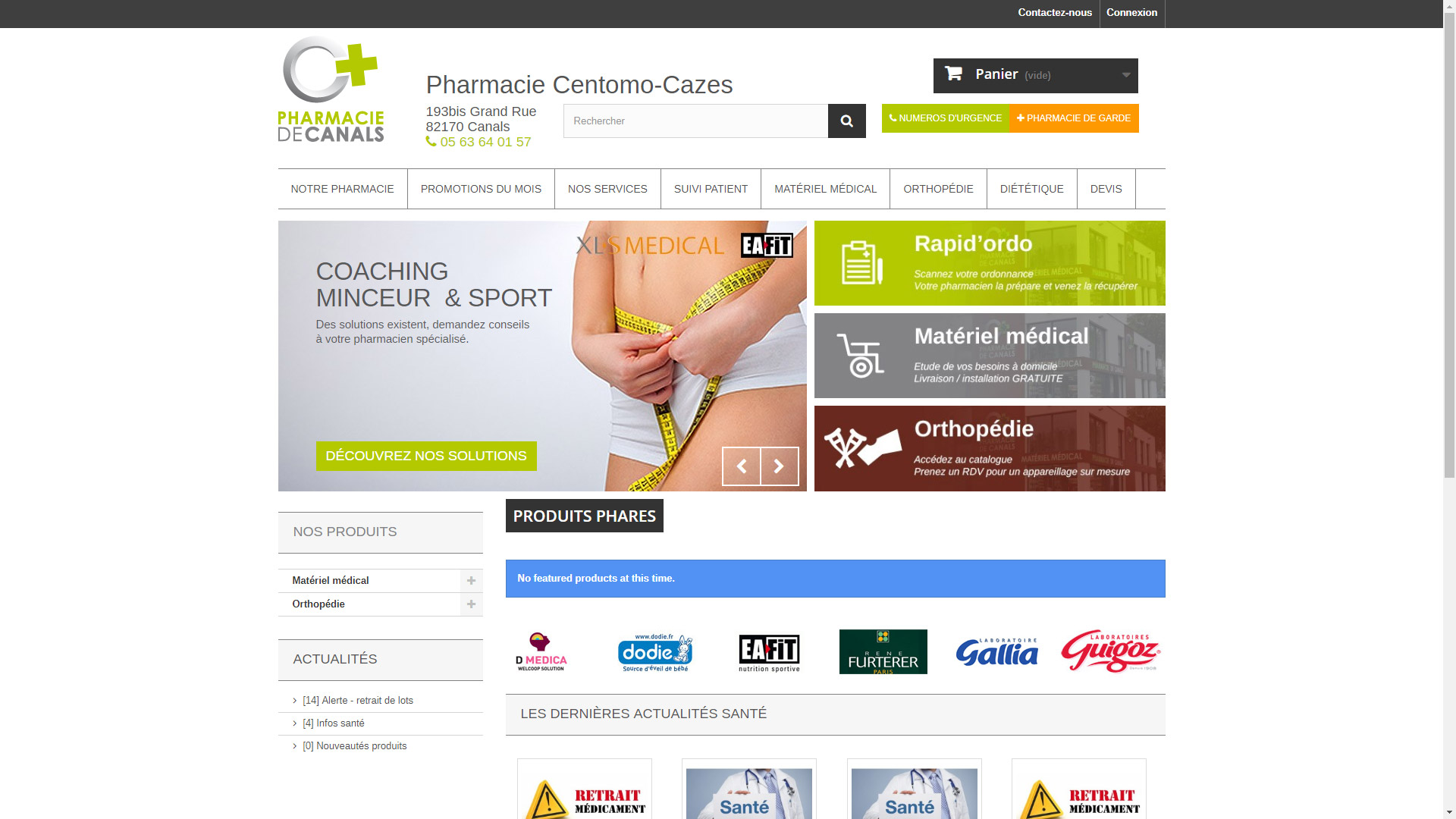 Site Internet Pharmacie de Canals