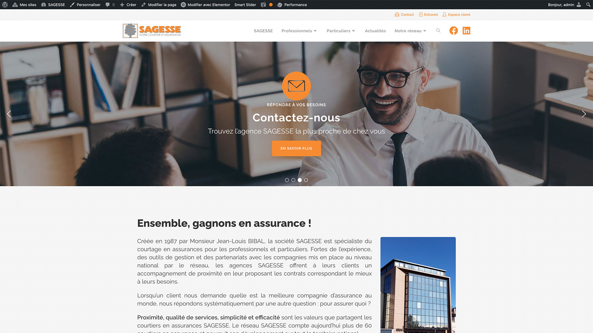 Site internet Courtier en assurances sagesse