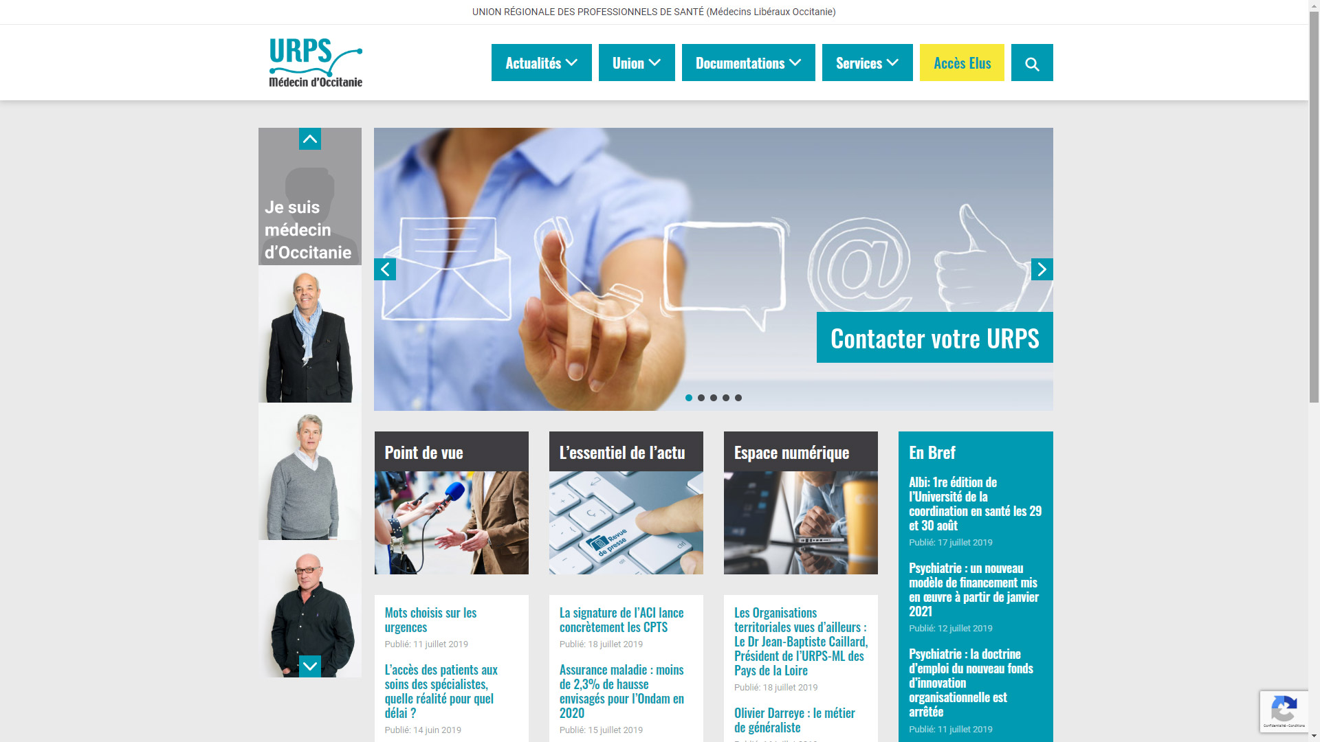Site Internet URPS médecin d'Occitanie